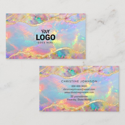 Uw logo op Opal Design visitekaartje (Voorkant / Achterkant)