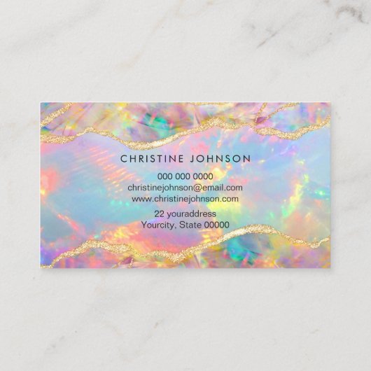 Uw logo op Opal Design visitekaartje (Achterkant)