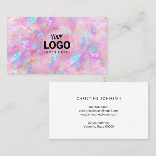 Uw logo op Opal Texture visitekaartje (Voorkant / Achterkant)