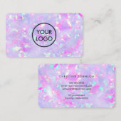 Uw logo op paarse opaal foto visitekaartje (Voorkant / Achterkant)