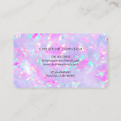 Uw logo op paarse opaal foto visitekaartje (Achterkant)