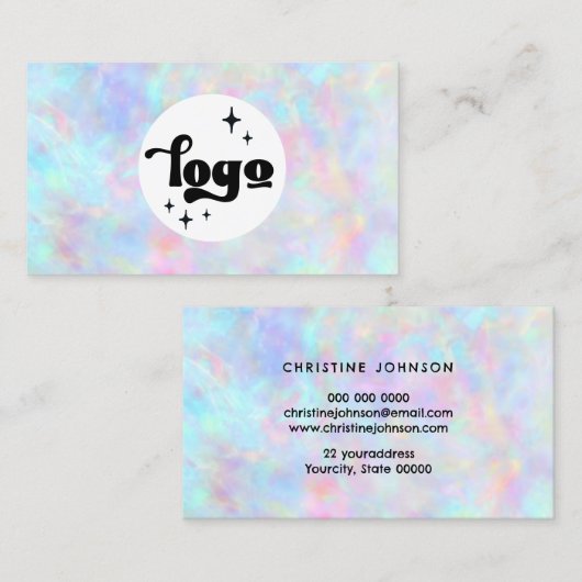 Uw logo op pastel abstracte achtergrond visitekaartje (Voorkant / Achterkant)