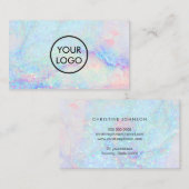 Uw logo op pastel edelsteen glitter visitekaartje (Voorkant / Achterkant)