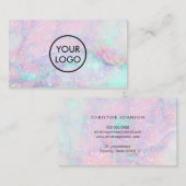 Uw logo op pastel edelsteen textuur visitekaartje (Voorkant / Achterkant)