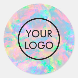 Uw logo op pastel opal classic ronde sticker