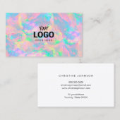Uw logo op pastel opal textuur visitekaartje (Voorkant / Achterkant)