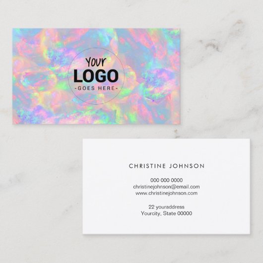Uw logo op pastel opal textuur visitekaartje (Voorkant / Achterkant)