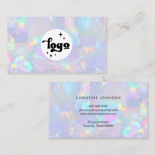 Uw logo op pastel opal visitekaartje (Voorkant / Achterkant)