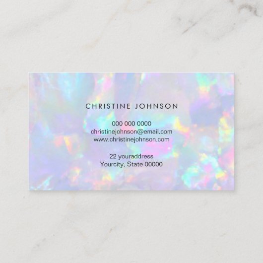 Uw logo op pastel opal visitekaartje (Achterkant)