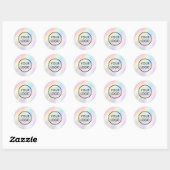 Uw logo op pastel texture classic ronde sticker (Vel)