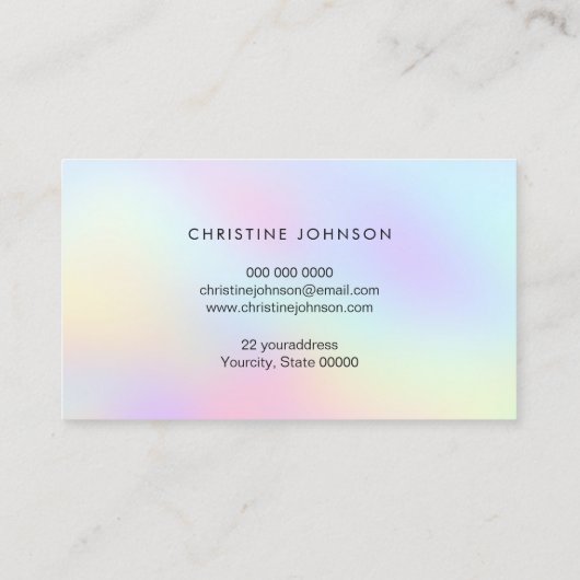 Uw logo op pastelverloop achtergrond visitekaartje (Achterkant)