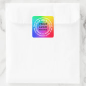 Uw Logo op Regenboog Kleuren Dank u Eyecatching Vierkante Sticker (Tas)