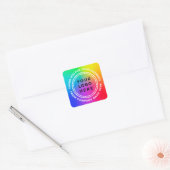 Uw Logo op Regenboog Kleuren Dank u Eyecatching Vierkante Sticker (Envelop)