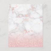 uw logo op roze marmer en faux glitter flyer (Achterkant)