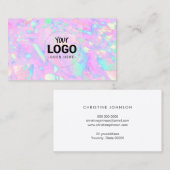 Uw logo op roze opaal geïnspireerde textuur visitekaartje (Voorkant / Achterkant)