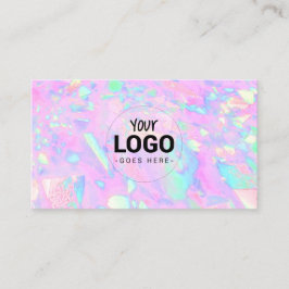 Uw logo op roze opaal geïnspireerde textuur visitekaartje