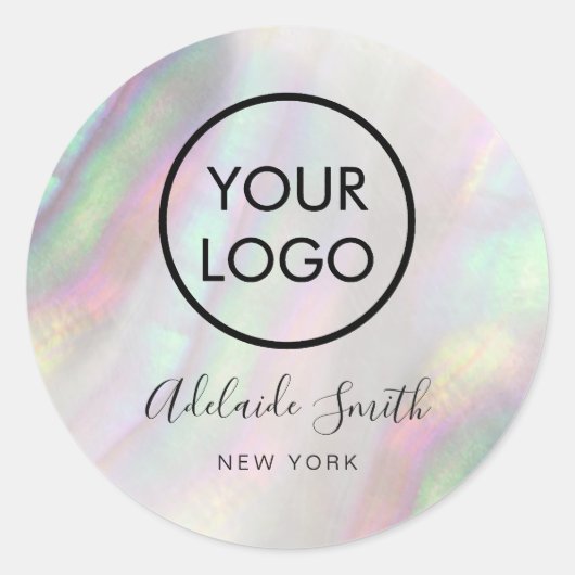 Uw logo op Shell Ronde Sticker (Voorkant)