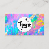 Uw logo op vuur opaal achtergrond visitekaartje (Voorkant)