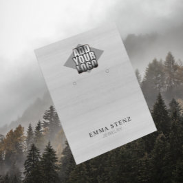 Uw Logo op Wit Hout Oorbel Sieraden Display Visitekaartje