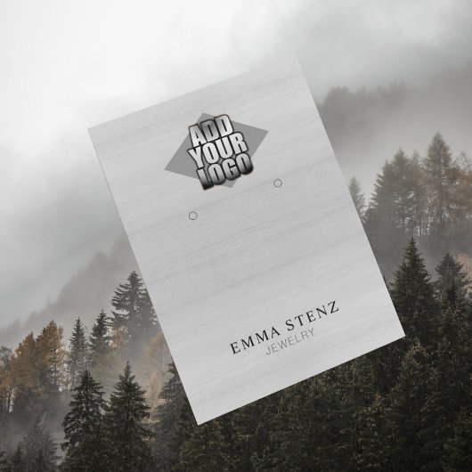 Uw Logo op Wit Hout Oorbel Sieraden Display Visitekaartje