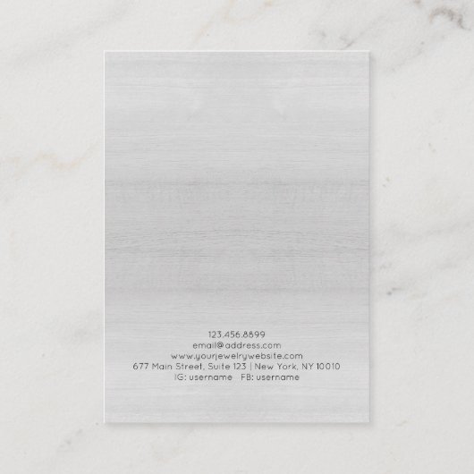 Uw Logo op Wit Hout Oorbel Sieraden Display Visitekaartje (Achterkant)