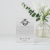 Uw Logo op Wit Hout Oorbel Sieraden Display Visitekaartje (Staand voorkant)
