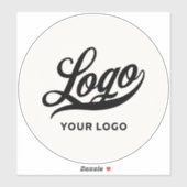 Uw Logo op witte cirkel koel- en wasgoed Sticker (Vel)