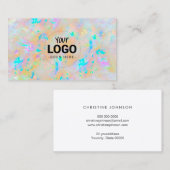 Uw logo op witte opaal textuur visitekaartje (Voorkant / Achterkant)