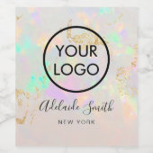 Uw logo op witte opaal wijn etiket (Enkel label)