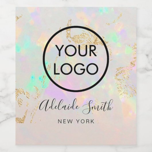 Uw logo op witte opaal wijn etiket (Enkel label)