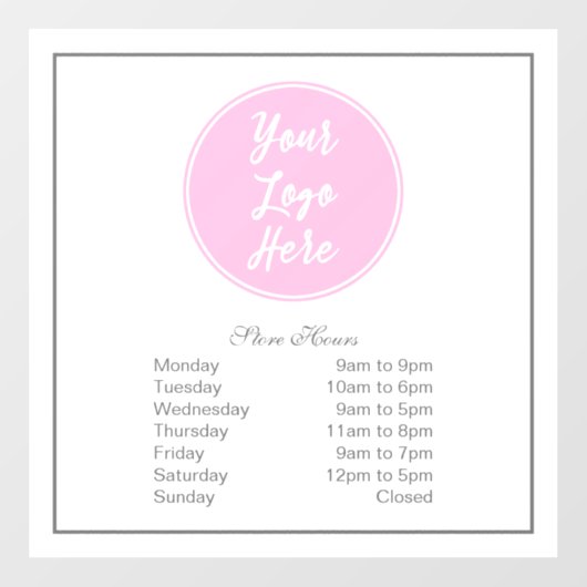 Uw logo openingsuren raamsticker (Vel)