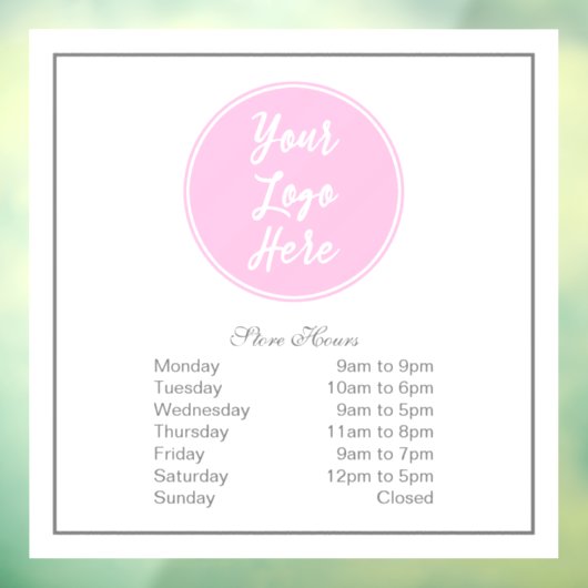 Uw logo openingsuren raamsticker (Vel 3)