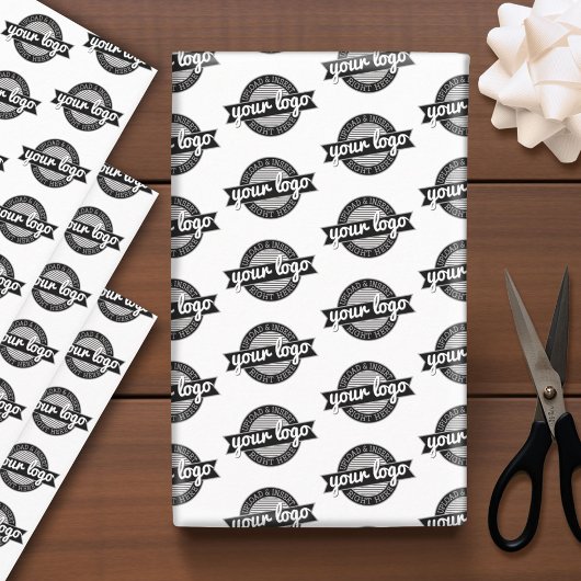 Uw logo overal - Witte achtergrond Inpakpapier Vel