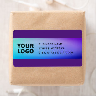 Uw Logo Paarse turquoise groene ombre Etiket