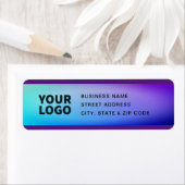Uw Logo | Paarse turquoise groene ombre Etiket (Insitu)
