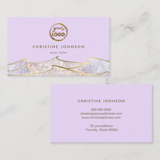 Uw logo | parelmoergolfontwerp visitekaartje (Voorkant / Achterkant)