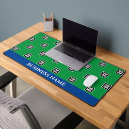 Uw Logo-patroon, bedrijfsnaam, blauw & groen vs2 Bureaumat