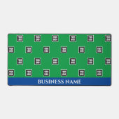 Uw Logo-patroon, bedrijfsnaam, blauw & groen vs2 Bureaumat (Voorkant)