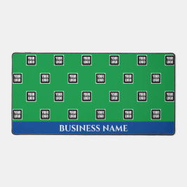 Uw Logo-patroon, bedrijfsnaam, blauw & groen vs2 Bureaumat