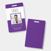 Uw Logo Personeelsfoto ID-badge  Badge (Voor- en achterkant)