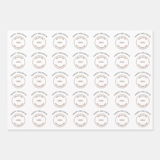 Uw Logo Prettige feestdagen Kerstmis Inpakpapier Vel (Voorkant 3)