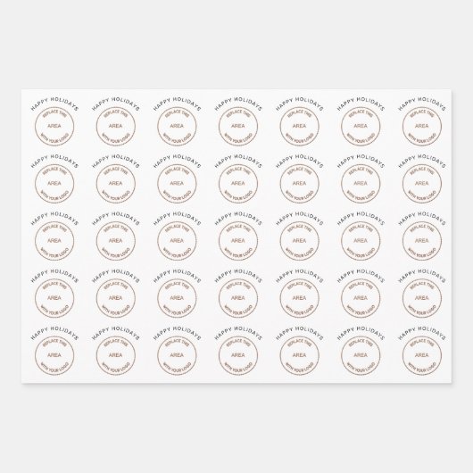 Uw Logo Prettige feestdagen Kerstmis Inpakpapier Vel (Voorkant)