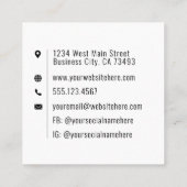 Uw Logo Professional-minimalist Vierkante Visitekaartje (Achterkant)