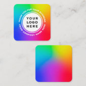 Uw Logo Professional Rainbow bedankt Notitiekaartje (Voorkant / Achterkant)