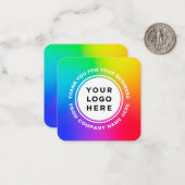 Uw Logo Professional Rainbow bedankt Notitiekaartje (Voorkant / Achterkant in situ)
