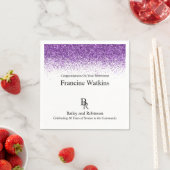 Uw Logo Professional Retirement Paars Glitter Servet (Insitu)