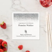 Uw Logo Professional Retirement Silver Glitter Servet (Insitu)