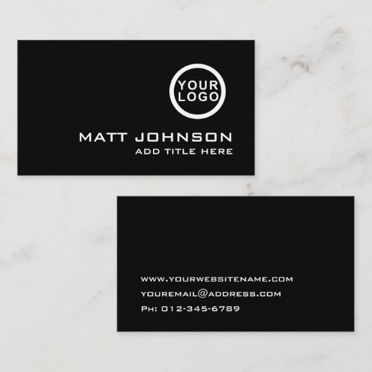 Uw Logo Professioneel Zwart Wit Visitekaartje (Voorkant / Achterkant)