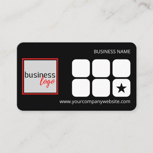 UW LOGO PROFESSIONELE BEDRIJF ZWARTE LOYALITEIT KA VISITEKAARTJE (Voorkant)