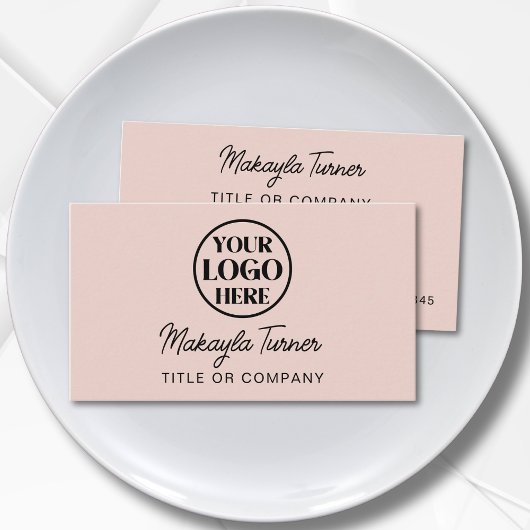 Uw Logo Professionele Blush Roze Visitekaartje
